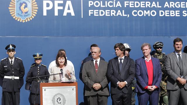 Patricia Bullrich durante la Presentación de la nueva Policía Federal