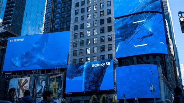 En marzo, Times Square, en Nueva York, se vistió de Samsung