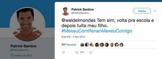 Esta cuenta falsa usaba la imagen de un actor griego como foto de perfil