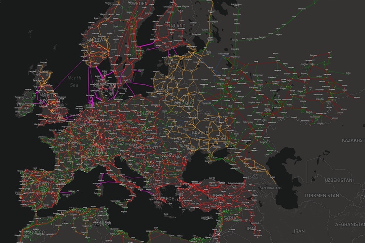 El mapa con la red eléctrica class=